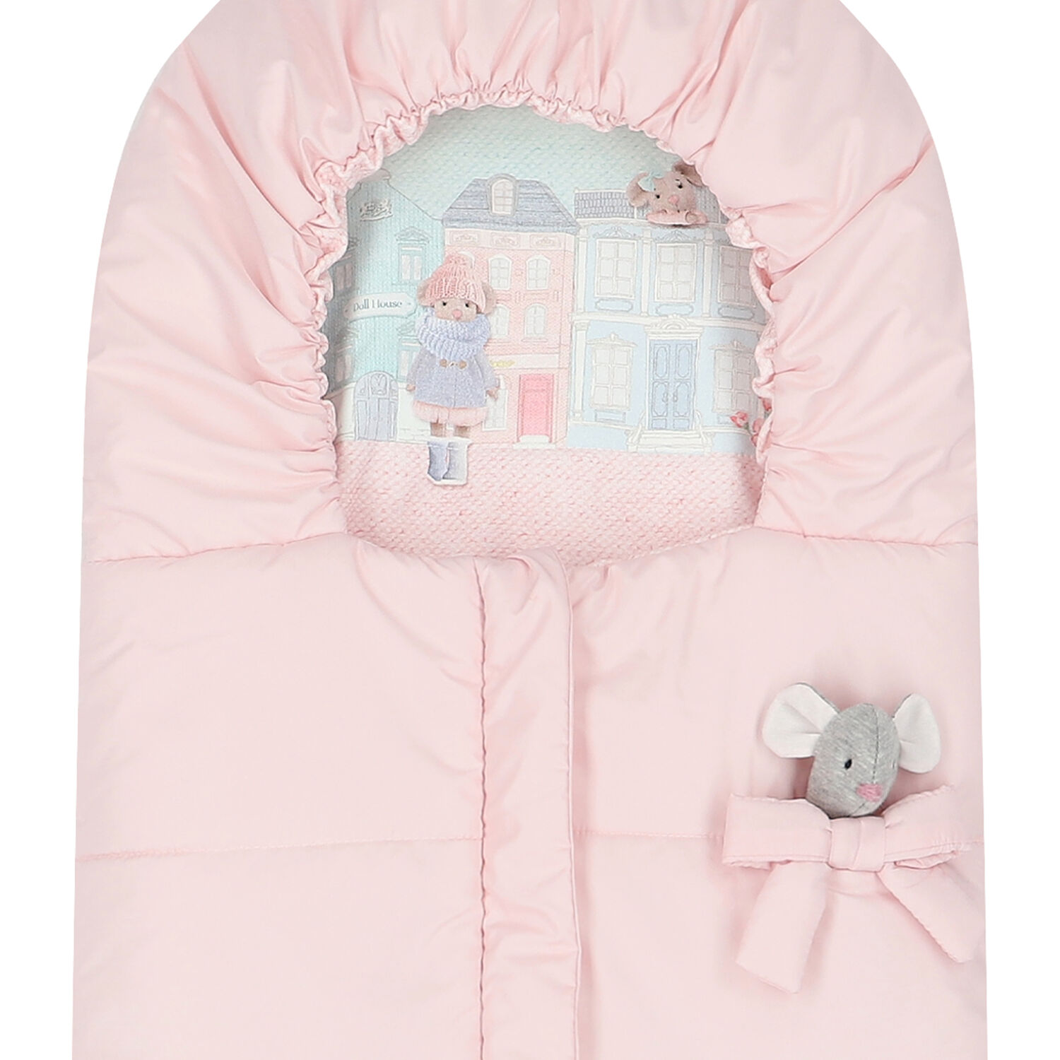 Baby Girls Pink Mouse Padded Nest, 1, hi-res